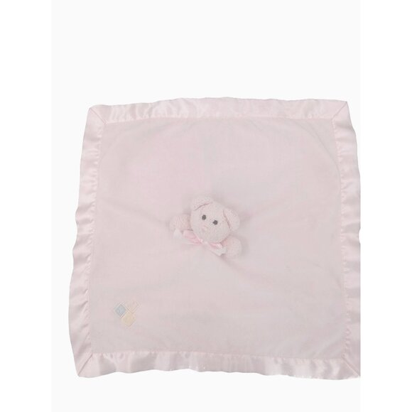 Bearington Collection Pink Fleece Satin Lovey Teddy Bear Rattle ABC Block Plush - Picture 4 of 9